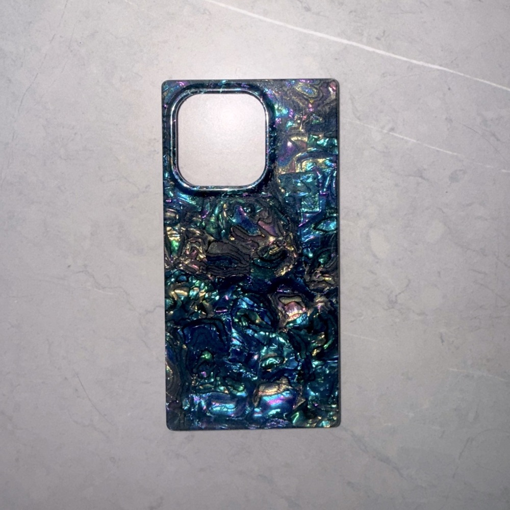 iPhone 16pro dark blue marble case